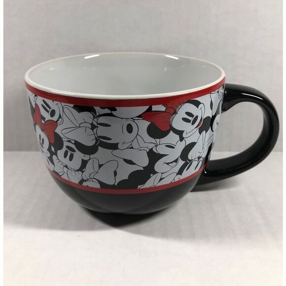 Disney Classic Minnie Rocks The Dots All Over Faces Ceramic Soup Mug, 24 Ounces - Picture 2 of 4